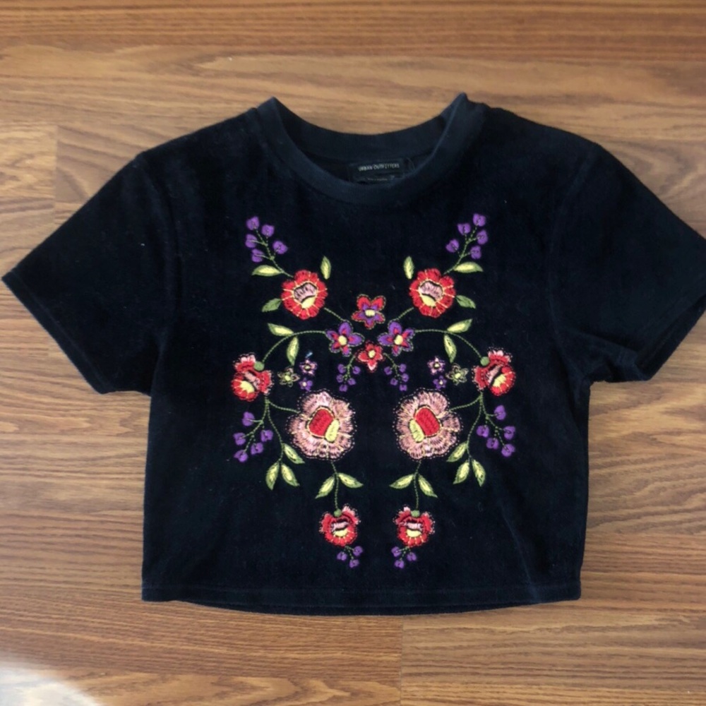 Urban Outfitters Embroidered Crop Top
